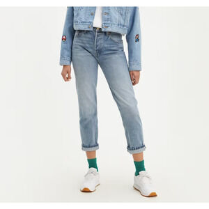 LEVI'S X SUPER MARIO 501 ORIGINAL CROPPED SELVEDGE JEANS